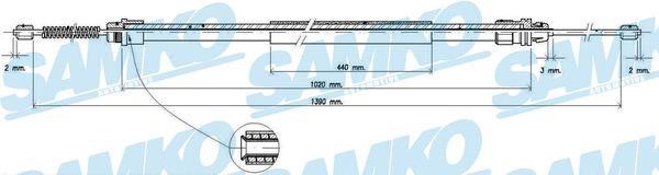 Samko C0741B Cable Pull, parking brake C0741B: Buy near me in Poland at 2407.PL - Good price!