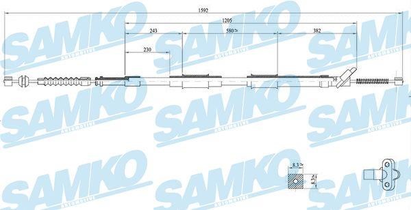 Samko C0864B Cable Pull, parking brake C0864B: Buy near me in Poland at 2407.PL - Good price!