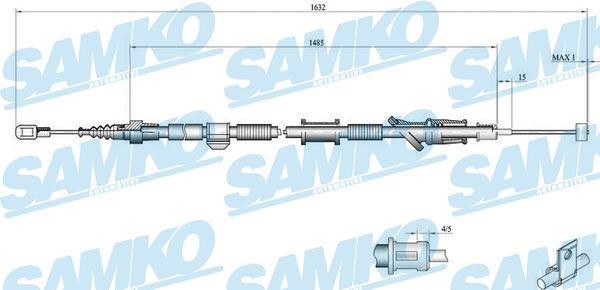 Samko C0917B Трос стояночного тормоза C0917B: Отличная цена - Купить в Польше на 2407.PL!