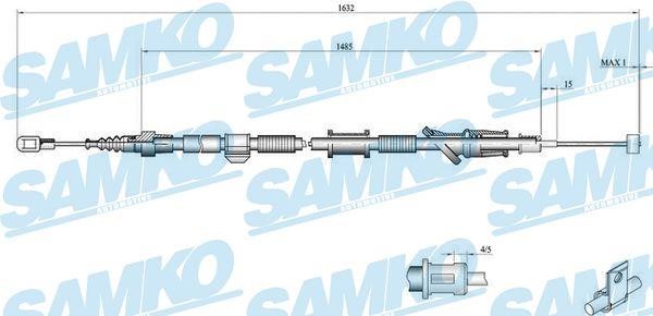 Samko C0917B Трос гальма стоянки C0917B: Приваблива ціна - Купити у Польщі на 2407.PL!