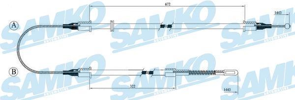 Samko C1342B Cable Pull, parking brake C1342B: Buy near me in Poland at 2407.PL - Good price!