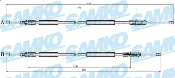 Samko C1401B Трос стояночного тормоза C1401B: Отличная цена - Купить в Польше на 2407.PL!