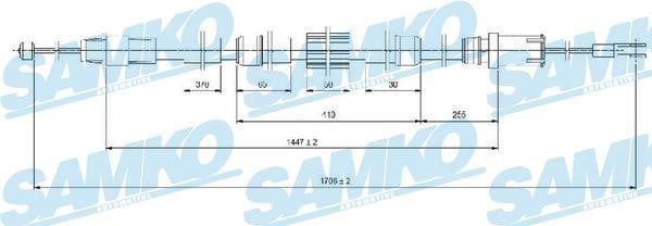 Samko C1654B Трос стояночного тормоза C1654B: Отличная цена - Купить в Польше на 2407.PL!