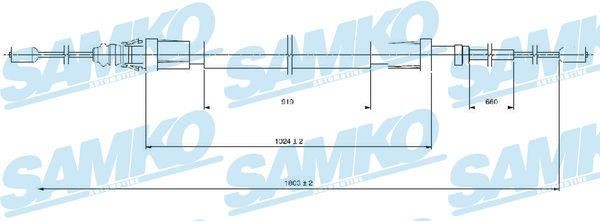 Samko C1685B Трос стояночного тормоза C1685B: Отличная цена - Купить в Польше на 2407.PL!