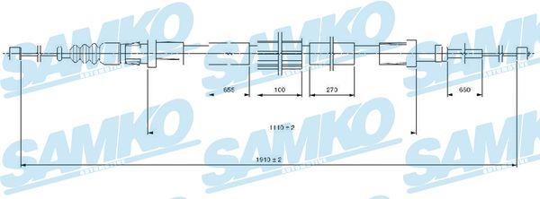 Samko C1687B Трос стояночного тормоза C1687B: Отличная цена - Купить в Польше на 2407.PL!