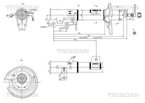 Triscan 8705 16111 Front Left Gas Oil Suspension Shock Absorber 870516111: Buy near me in Poland at 2407.PL - Good price!