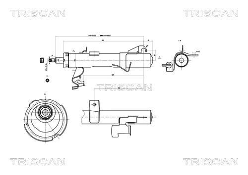 Triscan 8705 50102 Front right gas oil shock absorber 870550102: Buy near me in Poland at 2407.PL - Good price!
