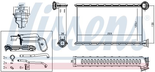 Nissens 71165 Heat exchanger, interior heating 71165: Buy near me in Poland at 2407.PL - Good price!