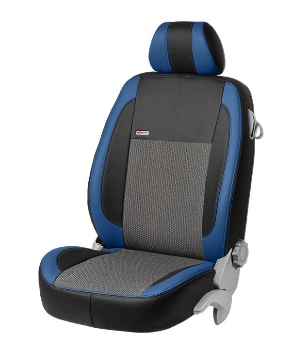 EMC Elegant 10285_VP008 Set of covers for Ford Transit 6 seats, black with grey center and blue leather insert 10285VP008: Buy near me in Poland at 2407.PL - Good price!