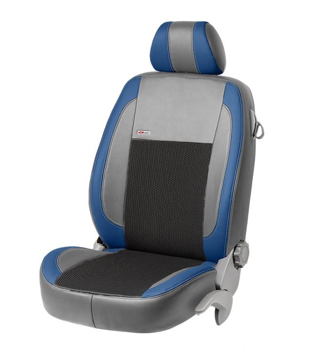 EMC Elegant 10371_VP009 Set of covers for Volkswagen Caddy 7 seats, grey with black center and blue leather insert 10371VP009: Buy near me in Poland at 2407.PL - Good price!