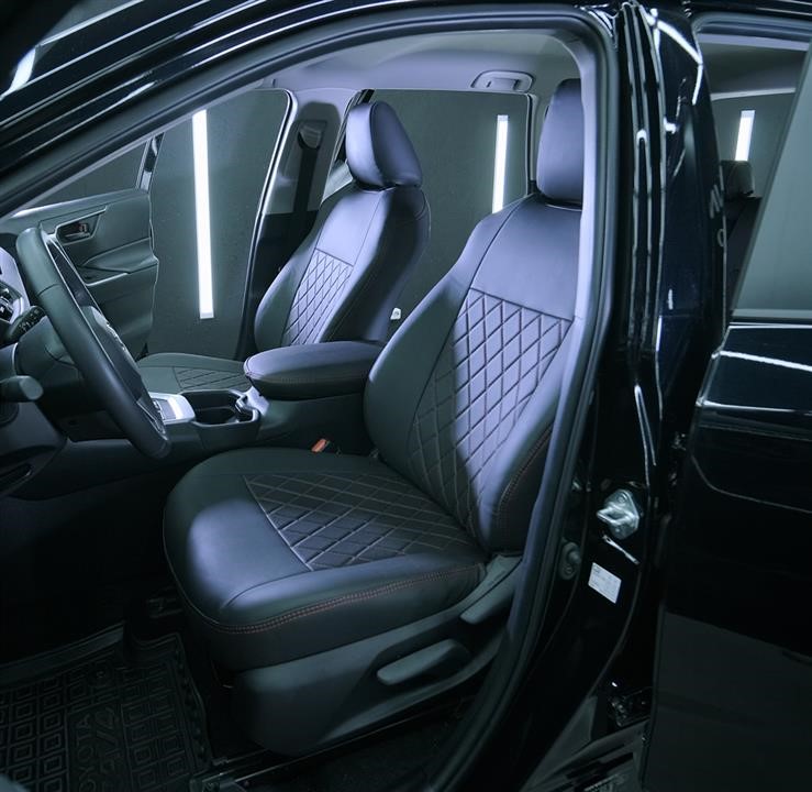 EMC Elegant Комплект чехлов для Toyota Yaris htb, черный с бежевым центром – цена