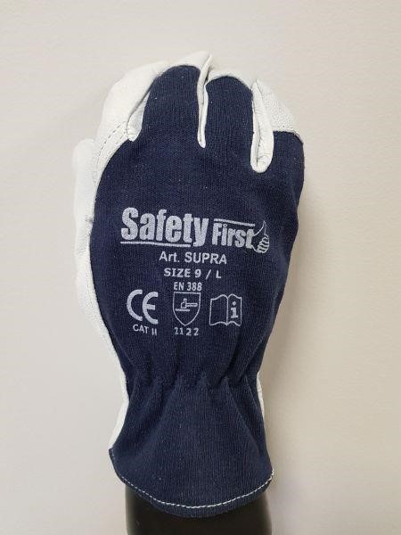 Protective gloves Super Goat 10&#x2F;XL cotton&#x2F;lether, grey&#x2F;blue Profitool 0XREK089&#x2F;XL