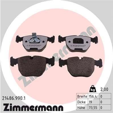 Otto Zimmermann 21486.990.1 Тормозные колодки дисковые, комплект 214869901: Отличная цена - Купить в Польше на 2407.PL!