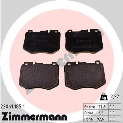 Otto Zimmermann 220611851 Brake Pad Set, disc brake 220611851: Buy near me in Poland at 2407.PL - Good price!