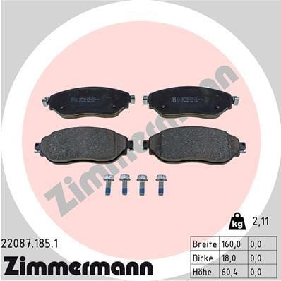 Otto Zimmermann 22087.185.1 Brake Pad Set, disc brake 220871851: Buy near me in Poland at 2407.PL - Good price!