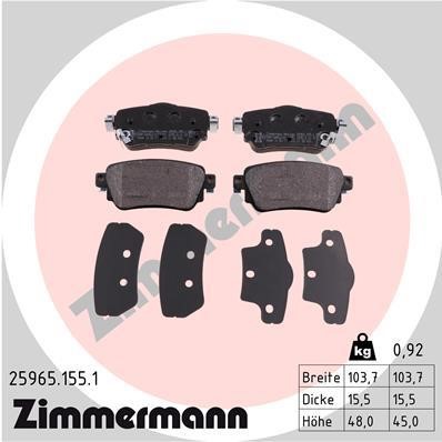 Otto Zimmermann 25965.155.1 Тормозные колодки дисковые, комплект 259651551: Отличная цена - Купить в Польше на 2407.PL!