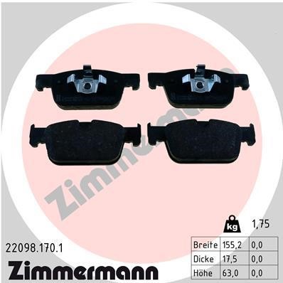 Otto Zimmermann 220981701 Brake Pad Set, disc brake 220981701: Buy near me in Poland at 2407.PL - Good price!