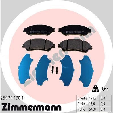 Otto Zimmermann 25979.170.1 Brake Pad Set, disc brake 259791701: Buy near me in Poland at 2407.PL - Good price!