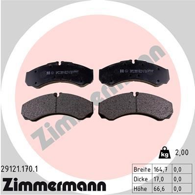Otto Zimmermann 291211701 Тормозные колодки дисковые, комплект 291211701: Отличная цена - Купить в Польше на 2407.PL!