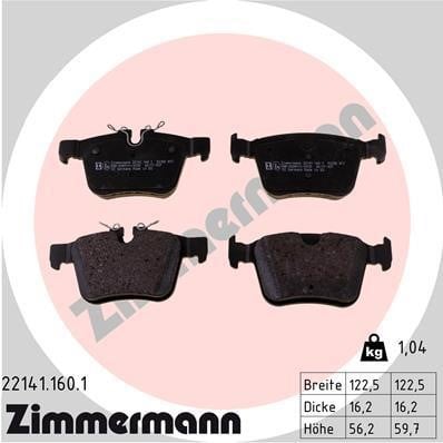 Otto Zimmermann 22141.160.1 Brake Pad Set, disc brake 221411601: Buy near me in Poland at 2407.PL - Good price!