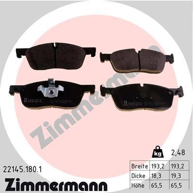 Otto Zimmermann 22145.180.1 Brake Pad Set, disc brake 221451801: Buy near me in Poland at 2407.PL - Good price!
