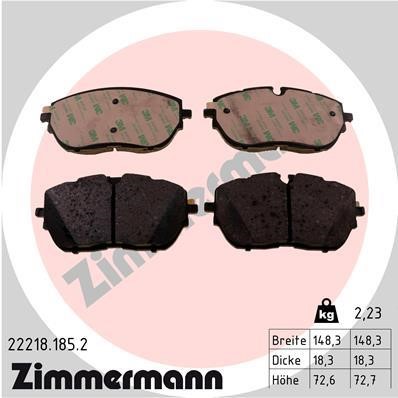 Otto Zimmermann 22218.185.2 Brake Pad Set, disc brake 222181852: Buy near me in Poland at 2407.PL - Good price!