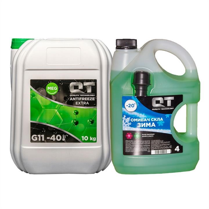 QT-oil QT5624010A Antifreeze QT MEG EXTRA G11, green -40°C, 10kg + winter washer as a gift ! QT5624010A: Buy near me in Poland at 2407.PL - Good price!