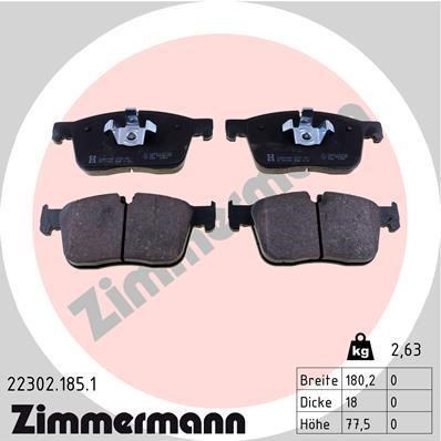 Otto Zimmermann 22302.185.1 Brake Pad Set, disc brake 223021851: Buy near me in Poland at 2407.PL - Good price!