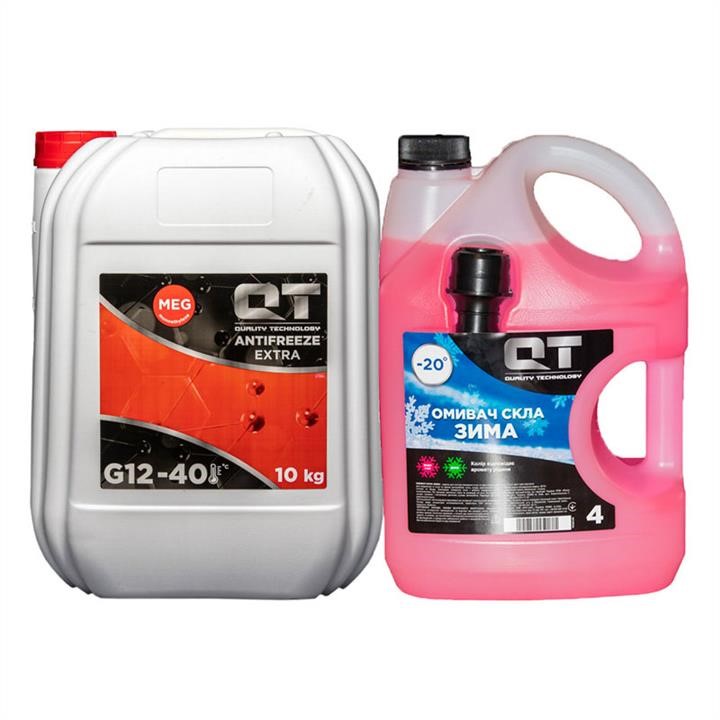 QT-oil QT5614010A Антифриз QT MEG EXTRA G12, красный -40°C, 10кг + зимний омыватель в подарок ! QT5614010A: Отличная цена - Купить в Польше на 2407.PL!