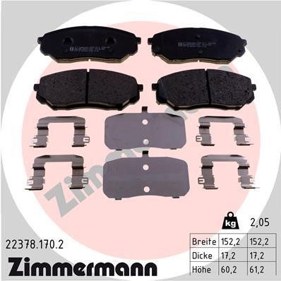Otto Zimmermann 22378.170.2 Brake Pad Set, disc brake 223781702: Buy near me in Poland at 2407.PL - Good price!