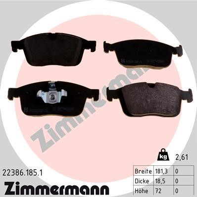 Otto Zimmermann 22386.185.1 Brake Pad Set, disc brake 223861851: Buy near me in Poland at 2407.PL - Good price!
