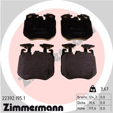 Otto Zimmermann 22392.195.1 Brake Pad Set, disc brake 223921951: Buy near me in Poland at 2407.PL - Good price!