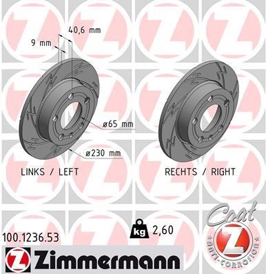 Otto Zimmermann 100.1236.53 Тормозной диск 100123653: Купить в Польше - Отличная цена на 2407.PL!