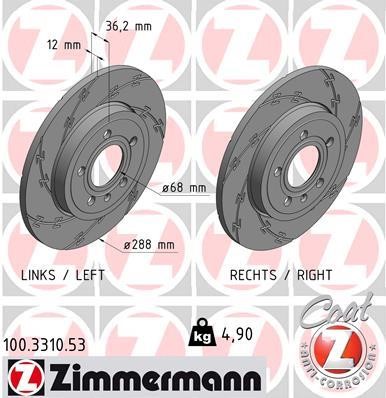 Otto Zimmermann 100.3310.53 Brake disk 100331053: Buy near me in Poland at 2407.PL - Good price!
