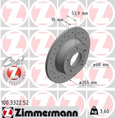 Otto Zimmermann 100.3322.52 Brake disc 100332252: Buy near me in Poland at 2407.PL - Good price!