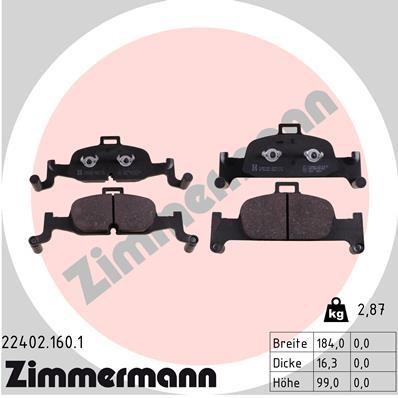 Otto Zimmermann 22402.160.1 Тормозные колодки дисковые, комплект 224021601: Отличная цена - Купить в Польше на 2407.PL!