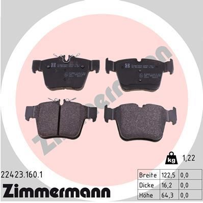 Otto Zimmermann 22423.160.1 Brake Pad Set, disc brake 224231601: Buy near me at 2407.PL in Poland at an Affordable price!