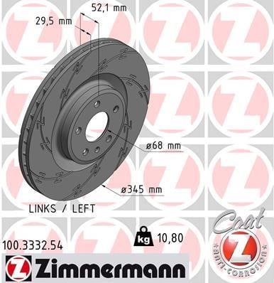 Otto Zimmermann 100.3332.54 Bremsscheibe 100333254: Kaufen Sie zu einem guten Preis in Polen bei 2407.PL!