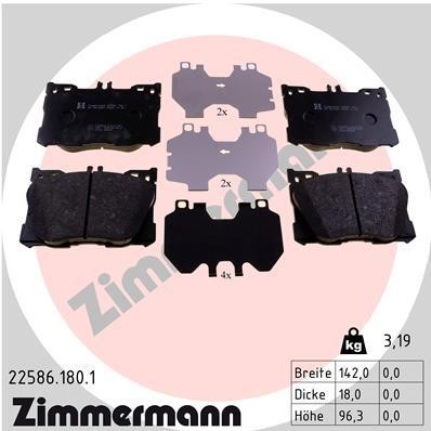 Otto Zimmermann 22586.180.1 Brake Pad Set, disc brake 225861801: Buy near me in Poland at 2407.PL - Good price!