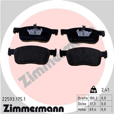 Otto Zimmermann 225931751 Front disc brake pads, set 225931751: Buy near me in Poland at 2407.PL - Good price!