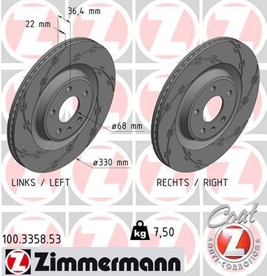 Otto Zimmermann 100.3358.53 Тормозной диск 100335853: Отличная цена - Купить в Польше на 2407.PL!