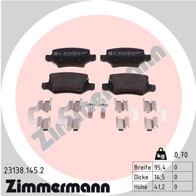 Otto Zimmermann 23138.145.2 Тормозные колодки дисковые, комплект 231381452: Отличная цена - Купить в Польше на 2407.PL!