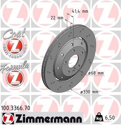 Otto Zimmermann 100.3366.70 Hintere belüftete Bremsscheibe 100336670: Kaufen Sie zu einem guten Preis in Polen bei 2407.PL!