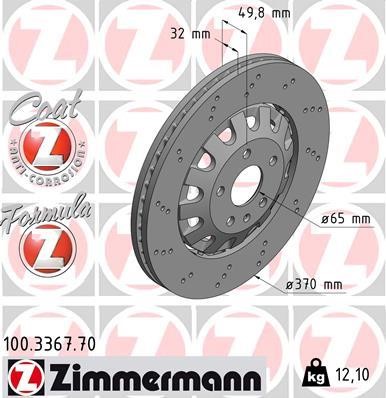 Otto Zimmermann 100.3367.70 Brake disc 100336770: Buy near me in Poland at 2407.PL - Good price!