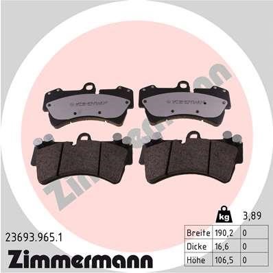 Otto Zimmermann 23693.965.1 Brake Pad Set, disc brake 236939651: Buy near me in Poland at 2407.PL - Good price!