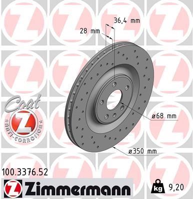 Otto Zimmermann 100.3376.52 Brake disc 100337652: Buy near me in Poland at 2407.PL - Good price!