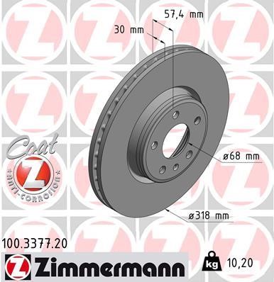 Otto Zimmermann 100.3377.20 Brake disk 100337720: Buy near me in Poland at 2407.PL - Good price!