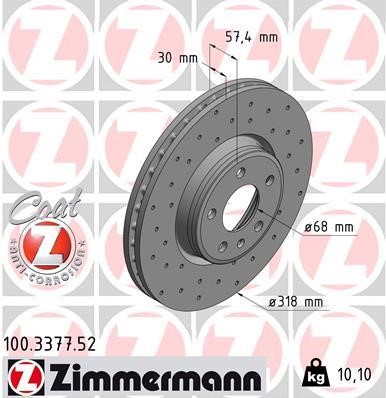 Otto Zimmermann 100.3377.52 Brake disk 100337752: Buy near me in Poland at 2407.PL - Good price!