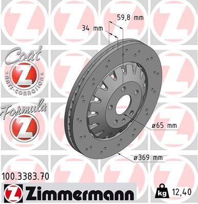 Otto Zimmermann 100.3383.70 Brake disk 100338370: Buy near me in Poland at 2407.PL - Good price!