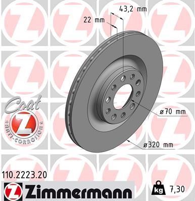 Otto Zimmermann 110.2223.20 Тормозной диск 110222320: Отличная цена - Купить в Польше на 2407.PL!